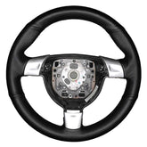 Black Perforated Leather Steering Sew-on Wheel Wrap Cover For Porsche 997 2006