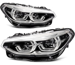 ECCPP LED Headlights Assembly For BMW X3 X4 2.0L 3.0L 2018-2021 Pair Kit Black KOEEP