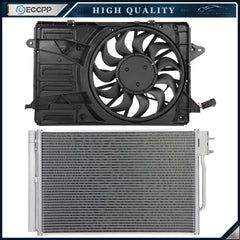 Electric AC Condenser Cooling Fan Kit For 16 17 2018 2019 2020 Chevrolet Malibu