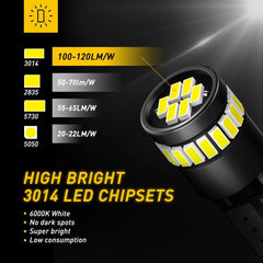 AUXITO 10pcs Super Bright 194 168 175 2825 T10 Car CANBUS 24SMD White LED Bulbs AUXITO