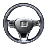 Carbon Fiber&Hole Leather Steering Wheel Hand Sewing Wrap Cover For Honda Accord
