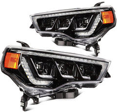 Pair Kit LED Headlights Assembly For 2014-2021 Toyota 4Runner 4.0L Black Amber 6B93BC-57