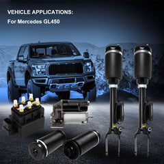 6* Air Suspension Spring Strut & Compressor & Valve Block Kit For Mercedes GL450