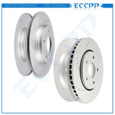 For 08 - 16 Grand Caravan Town Country Front Rear Drilled & Slotted Brake Rotor 6B93BC-57