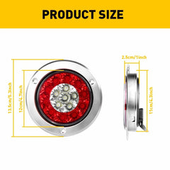 Pair LED Round Truck Trailer RV Tail Light Stop Running Rear Brake Reverse Lamps 6B93BC-57