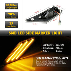 Smoked Lens Amber LED Front Fender Marker Lamp Side Fit 2013 - 2020 Subaru BRZ A 6B93BC-57