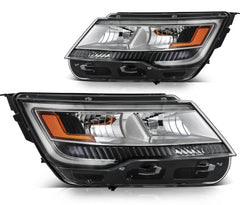 ECCPP Headlights Assembly For Ford Explorer 2.3L 3.5L 2016-2018 Pair Black Amber 6B93BC-57