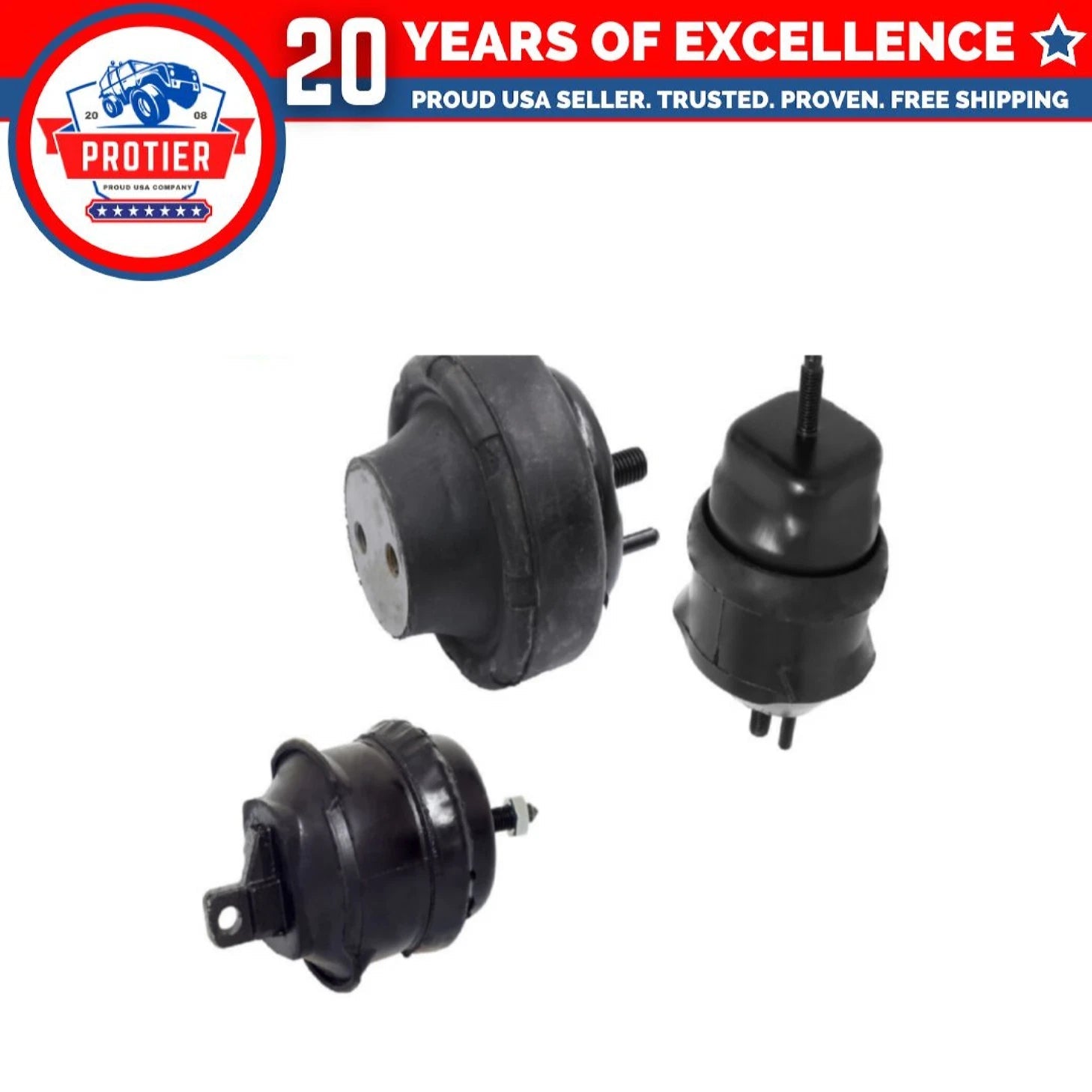 Engine Motor & Transmission Mount Set 3PCS Compatible for 1991 - 1992 Mercury 6B93BC-57