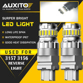 AUXITO 3157 3156 2400LM White LED Reverse Backup Light Bulbs Super Bright 2F EA AUXITO