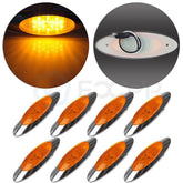 8x 6.5 inch 16 LED Amber Side Marker Light for truck trailer Chrome Bezel bright