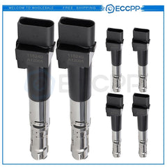Set of 6 Ignition Coil For VW Golf Jetta V6 2.8L 022905100K 022905100N UF404