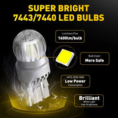 For Toyota Prius 2004-2015 LED Back Up Reverse Light Bulb Lamp Bright White 7443 6B93BC-57