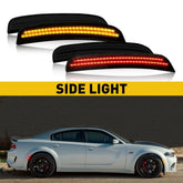 4PCS LED Side Marker Lights Front Rear For 2015-2021 Dodge Charger Smoked Lens A 6B93BC-57