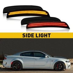 4PCS LED Side Marker Lights Front Rear For 2015-2021 Dodge Charger Smoked Lens A 6B93BC-57