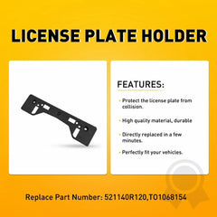Black For 19-24 Toyota RAV4 Front License Plate Frame Holder Mounting Bracket EA 6B93BC-57