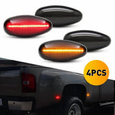 4x Smoked Fender LED Marker Lights for Chevrolet Silverado GMC Sierra 2001-2014 6B93BC-57