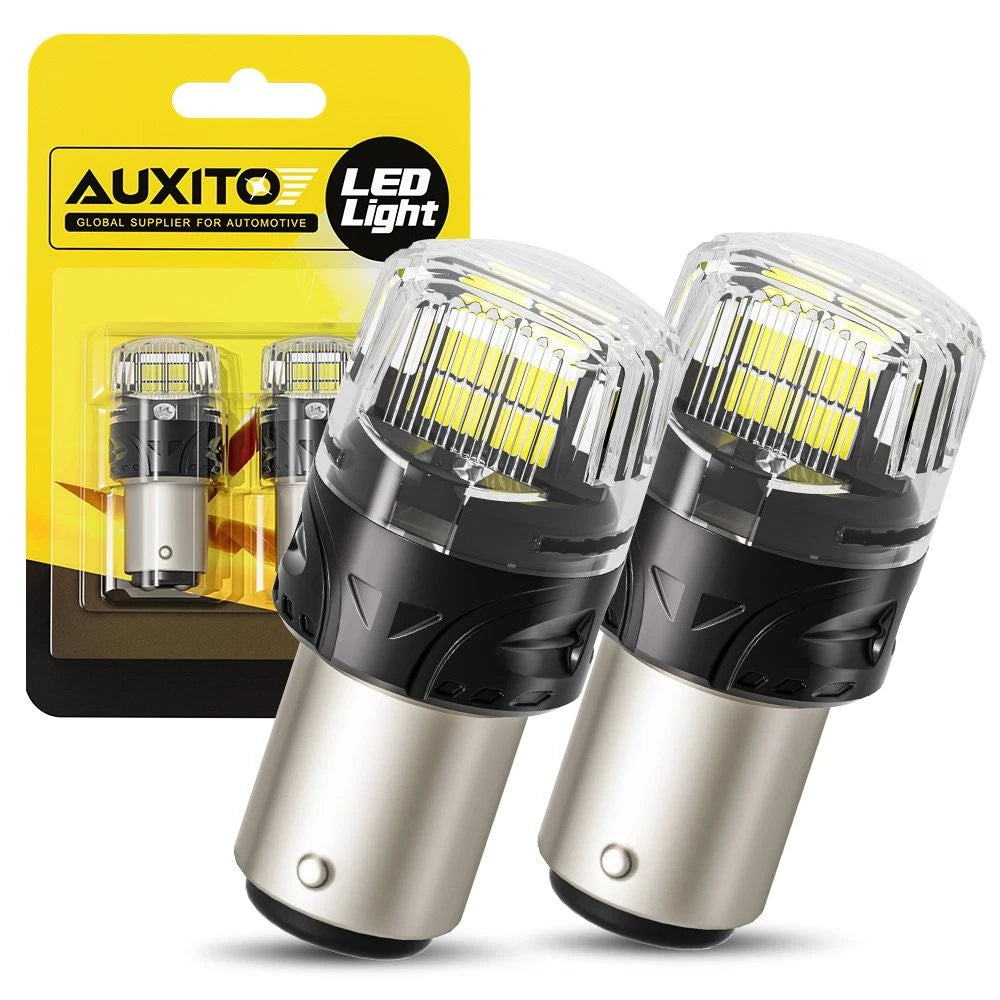 2x AUXITO 1157 LED Light Bulb Car Brake Stop Signal Turn Reverse Tail Lamp White AUXITO