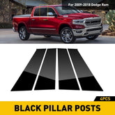 4X Black Gloss Pillar Post Decal Trim For Dodge Ram 2009-2018(Crew Cab/Quad Cab) 6B93BC-57