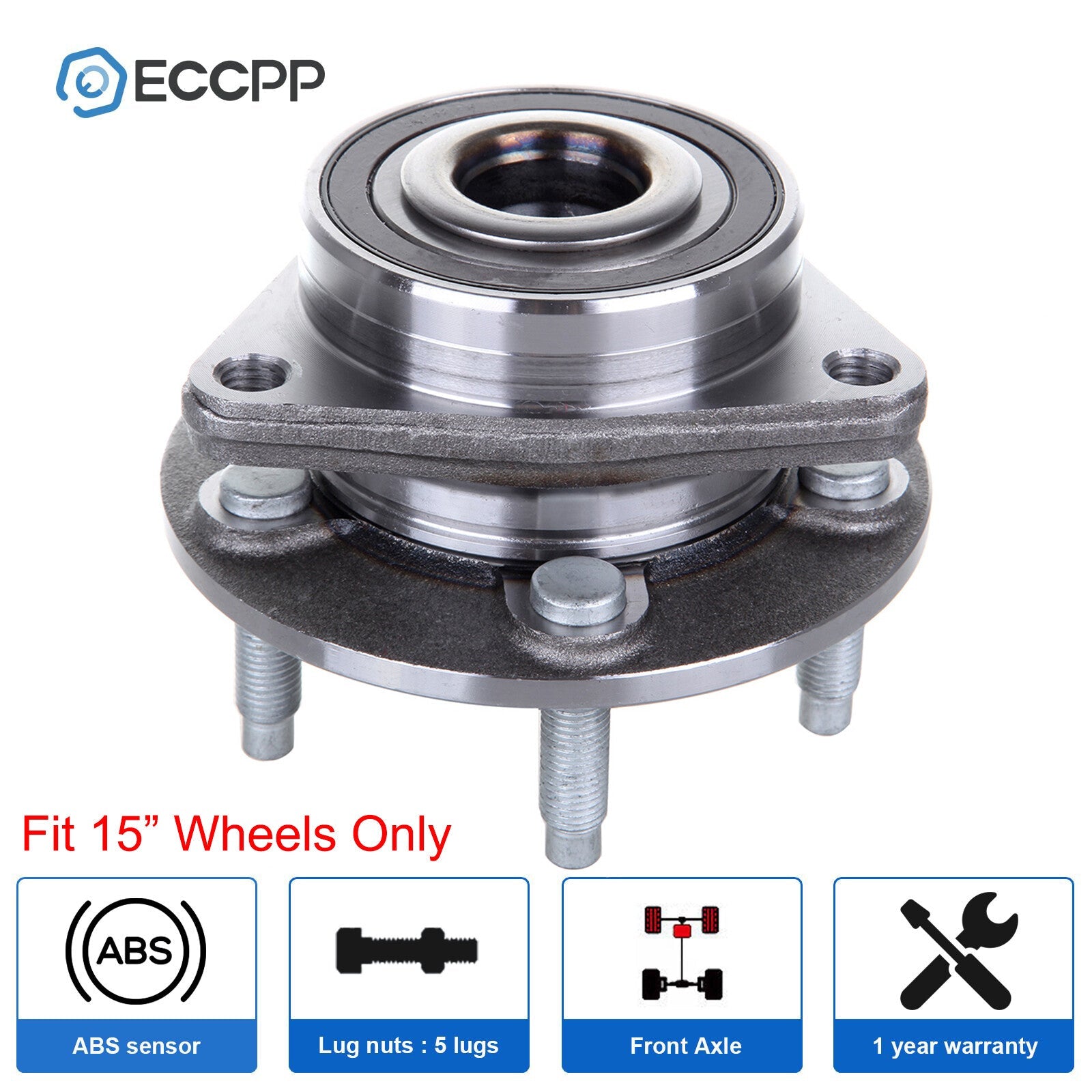 1Pc Wheel Hub Bearing Front For 2011 2012 2013 2014 2015 Chevy Cruze w/15" Wheel KOEEP