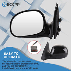 Driver Side Power Mirror For 1997-2004 Ford F150 Manual Fold Black 6B93BC-57