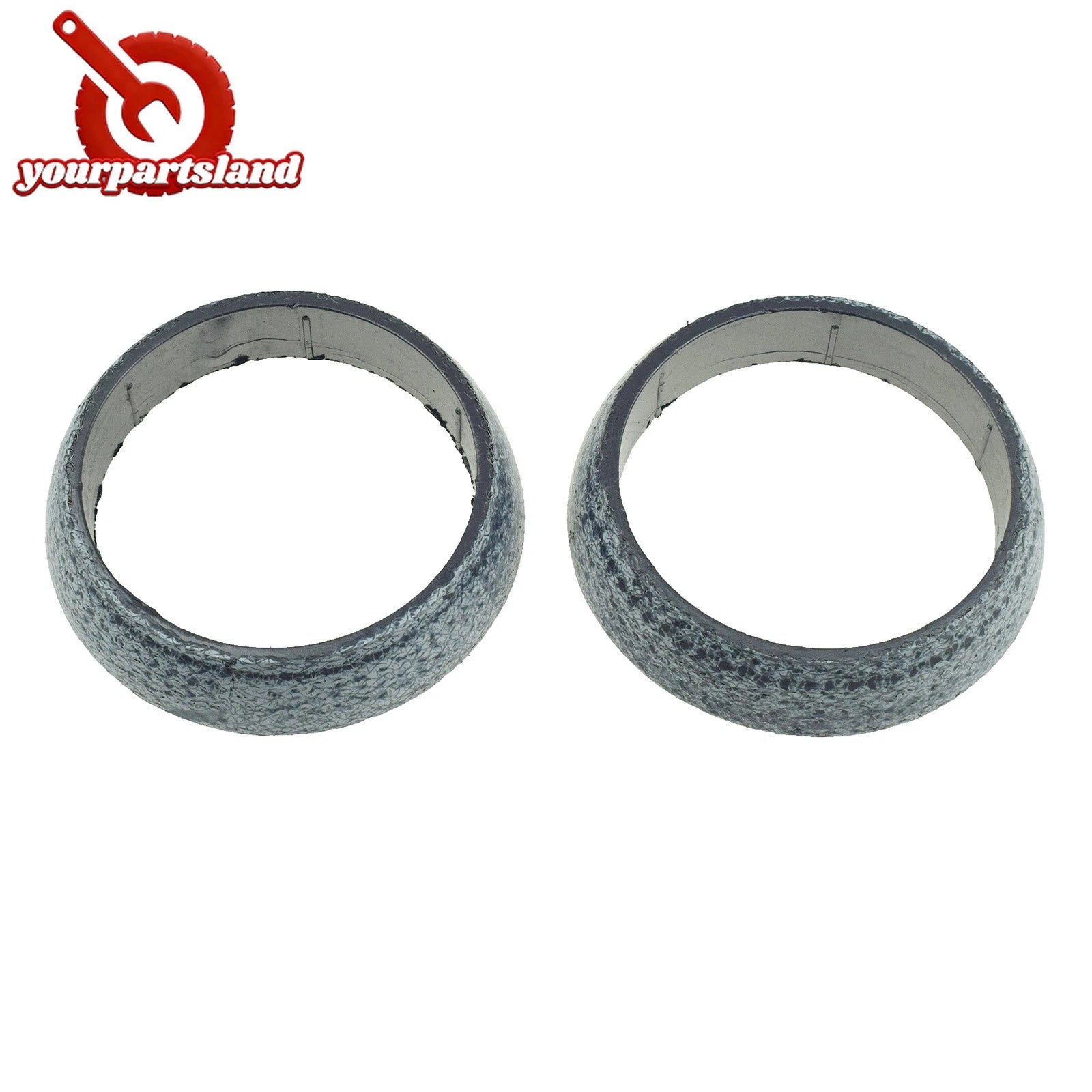 2PCS Donut Style Graphite Gasket For Muffler Exhaust Pipe To Manifold Adapter 6B93BC-57