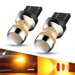 Amber 7443 7444 LED Front No Hyper Flash 7440 Turn Signal Blinker Light Bulbs US 6B93BC-57
