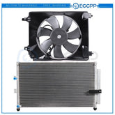 Electric AC Condenser Cooling Fan Kit For 2006 2007 2008 2009-2011 Honda Civic