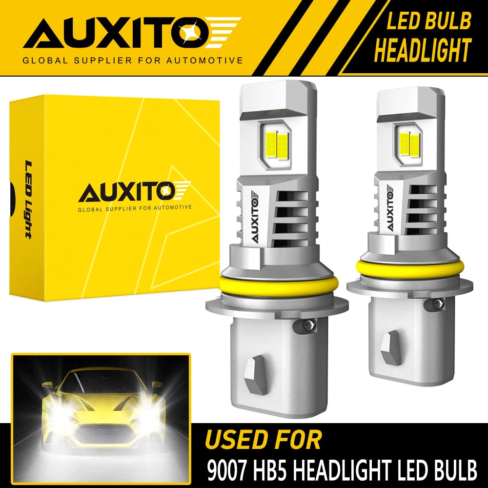 AUXITO 9007/HB5 LED Headlight Bulbs Kit High Low 6500K Super White Bright USEOA AUXITO