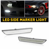 Front Bumper Clear White LED Side Marker Signal Light For 2010-2014 Ford Mustang 6B93BC-57