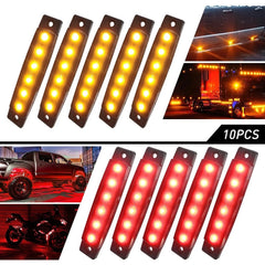10X Pickup Round Side Marker lights LED Smoked Light Truck Trailer Amber Red 6B93BC-57