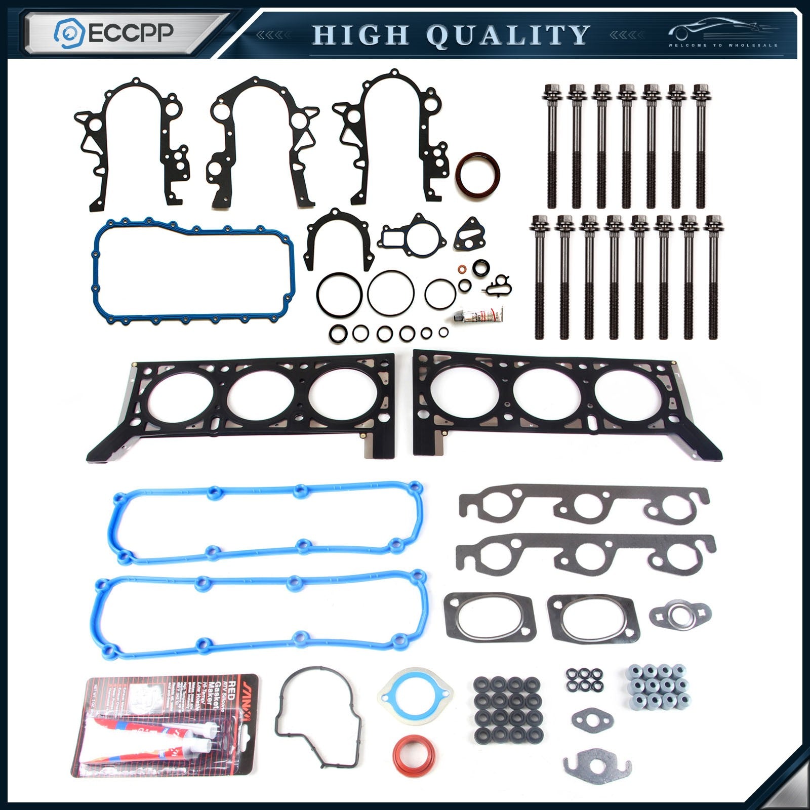 ECCPP Full Head Gasket Bolts Set For 04-07 Dodge Chrysler Town&Country 3.3L KOEEP