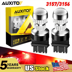 2-10x AUXITO LED Brake Stop Tail Light Bulbs 3157 3057 3357 3156 Red Turn Signal AUXITO