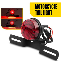 Round Motorcycle LED Brake Tail Light Red For Harley Chopper Bobber Cafe Racer A 6B93BC-57