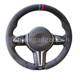Black Suede Leather Steering Wheel Stitch on Wrap Cover For BMW X5 F15 2014-2018