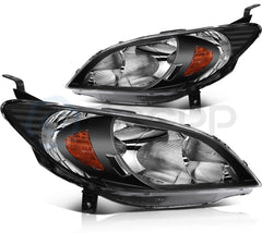 Pair Kit Halogon Black Headlights Assembly For 2004-2005 Honda Civic Black 6B93BC-57
