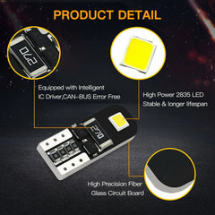 20X Error Free T10 W5W 194 168 2825 LED Interior Wedge Plate Light Bulb EOA 6B93BC-57