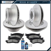 Ceramic Brake Pads And Rotors Front Rear For 2003-2008 Dodge Ram 2500 Drilled 6B93BC-57