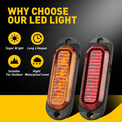 4-LED Side Marker Amber Red Lights Clearance Light Truck Trailer RV Waterproof A 6B93BC-57