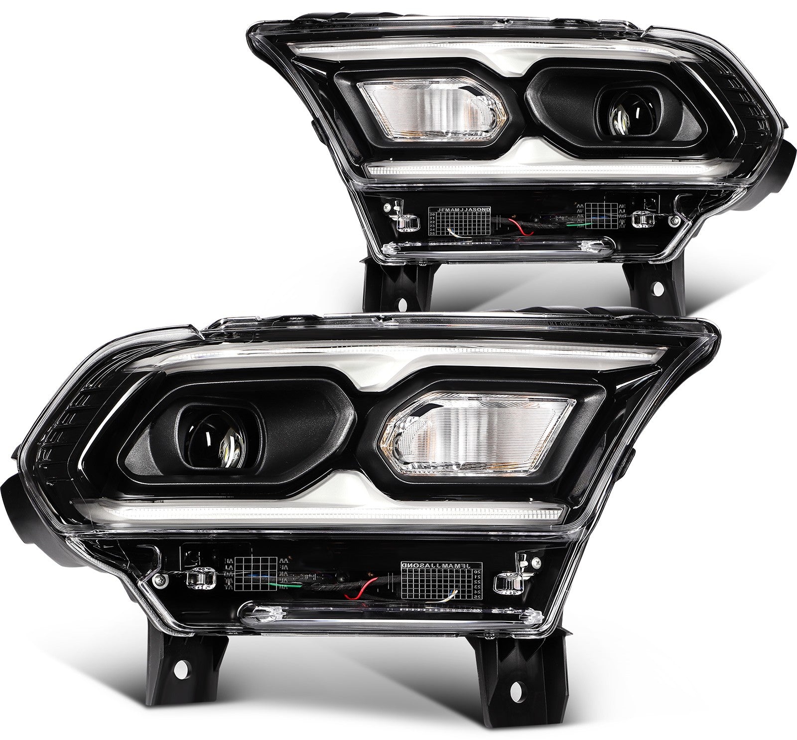 ECCPP LED Headlights Assembly For Dodge Durango 2021-2024 Pair Kit Black 6B93BC-57