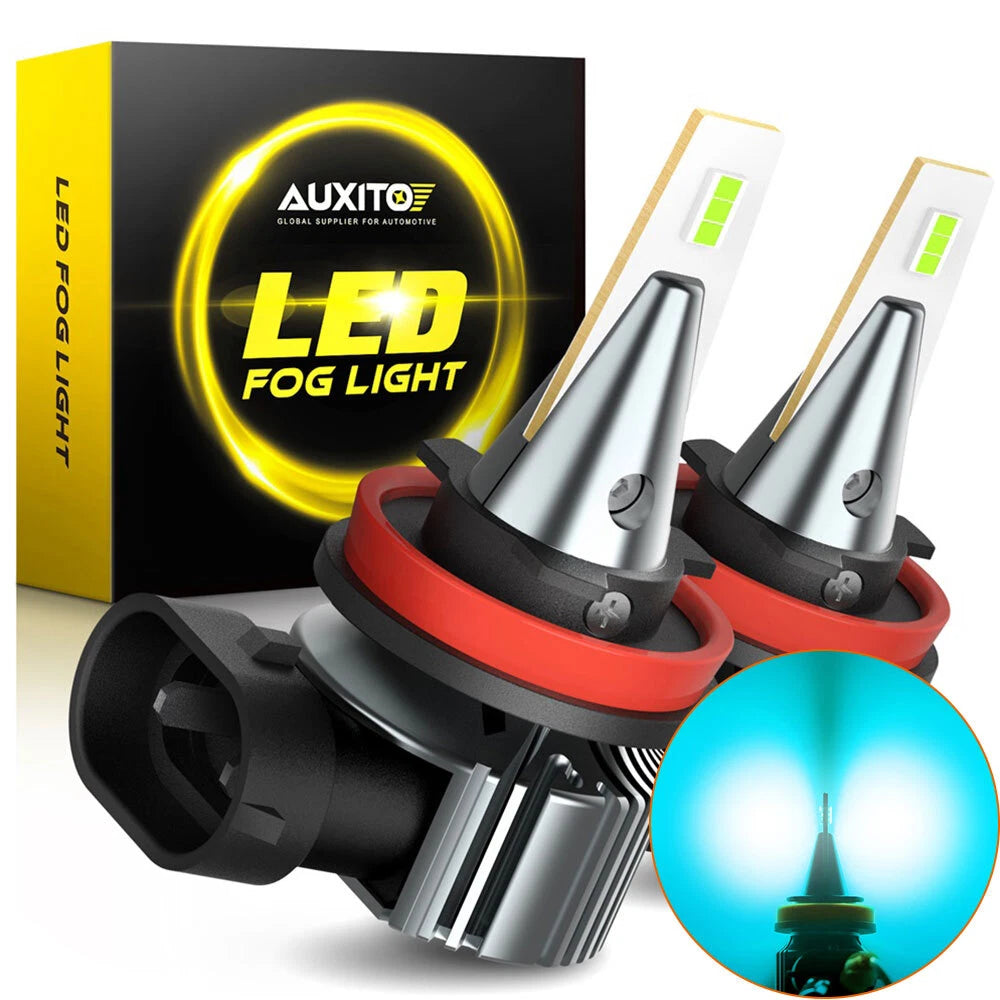 2X AUXITO Ice Blue 8000K LED Fog Driving H11 Light H16 H8 Super Bright Bulbs AUXITO