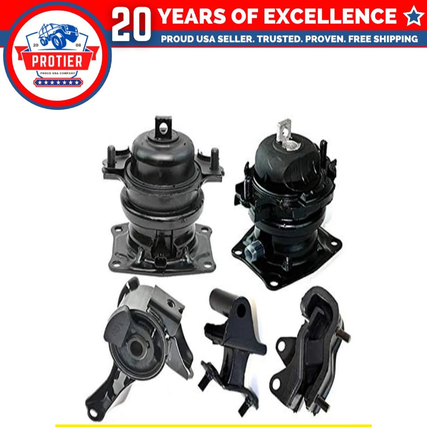 Engine Motor & Trans Mount Set for Honda Pilot 3.5L 2WD 06-08 A65027EL A4551, 6B93BC-57