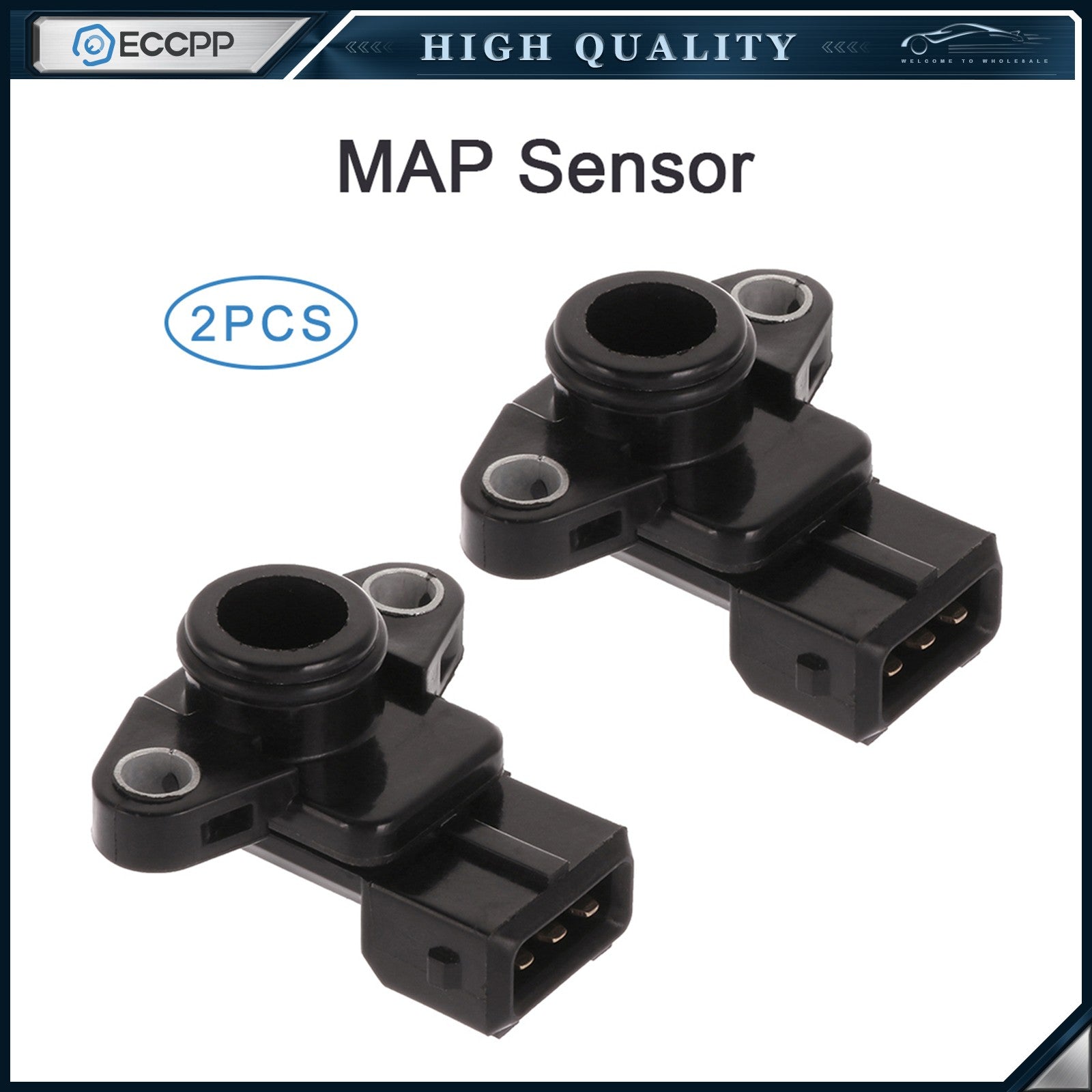 ECCPP 2 Set MAP Pressure Sensor For 05-10 Mitsubishi Endeavor 1 Year Warranty ECCPP