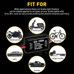 GS-100A Flash Strobe Controller Flasher Module Box For LED Brake Stop Light Lamp 6B93BC-57