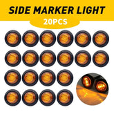 20x Amber 3/4" Round LED Side Bullet Marker Light For Trailer Truck 12V Lamps D 6B93BC-57