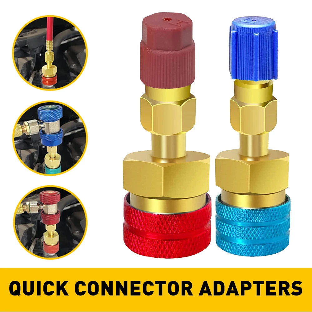 2pcs R1234yf Quick Couplers Kit R1234YF to R134A Quick Coupler Adapter High/Low 6B93BC-57