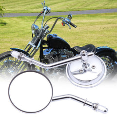 For Harley Davidson Motorcycles Side Rear View Chrome Retro Round Mirrors 8mm US