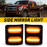 Smoke Side Mirror Amber LED Signal Light For 2008-2016 Ford F250 F350 Super Duty 6B93BC-57