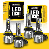 4X AUXITO 9005 9006 LED Headlight Kit Combo Bulb 6500K High Low Beam White EOA AUXITO