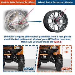 2 Pcs 2'' 4x156 ATV Wheel Spacers 12x1.5 For Polaris RZR S 900 1000 2015-2021
