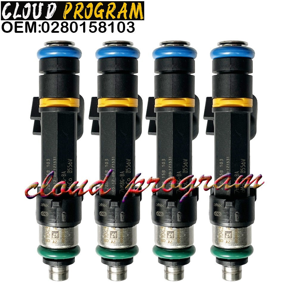 0280158103 Set of 4 Fuel Injectors For FoMoCo 2006-2012 Mazda 3 2.0L 6B93BC-57
